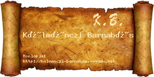 Kálmánczi Barnabás névjegykártya