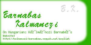 barnabas kalmanczi business card